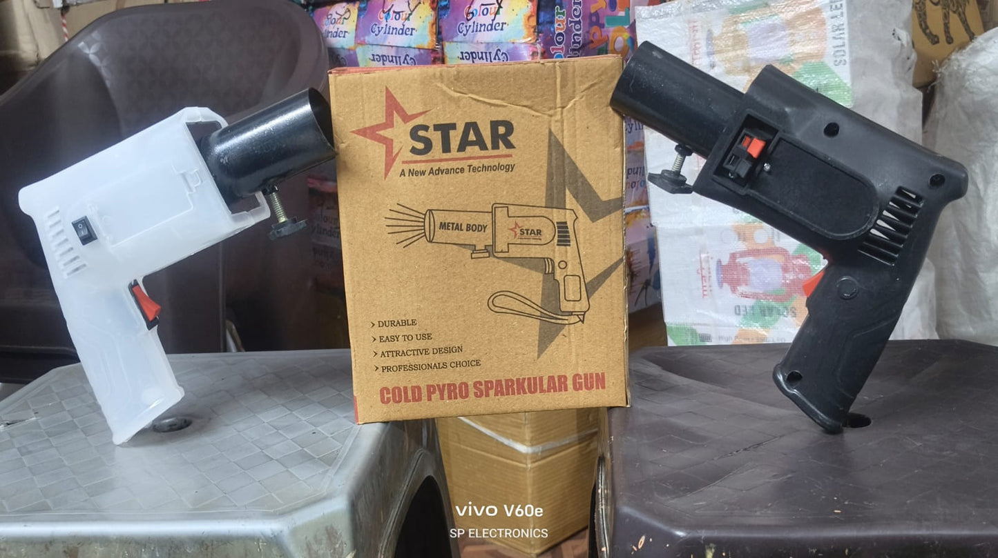 Handheld Sparkler Pyro Party Gun | Cold Spark Machine Cartridge Holder for Weddings, Events & Celebrations