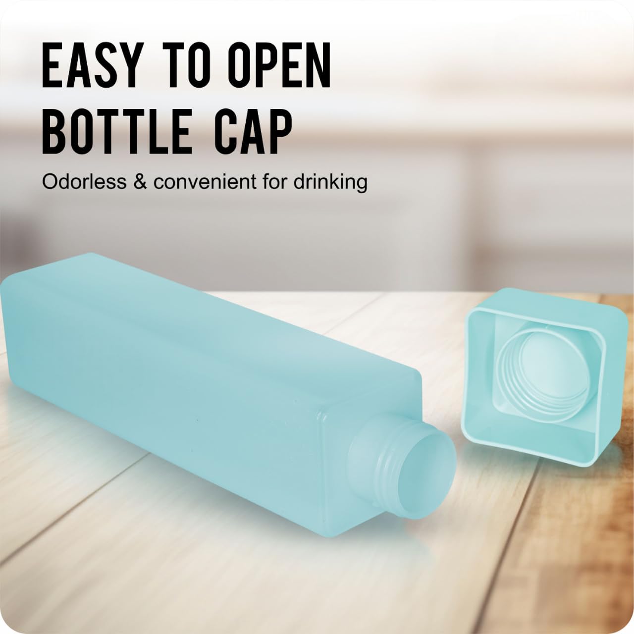 1L Slim Square Water Bottle | BPA-Free Leak-Proof Fridge Bottle for Home, Office & Travel