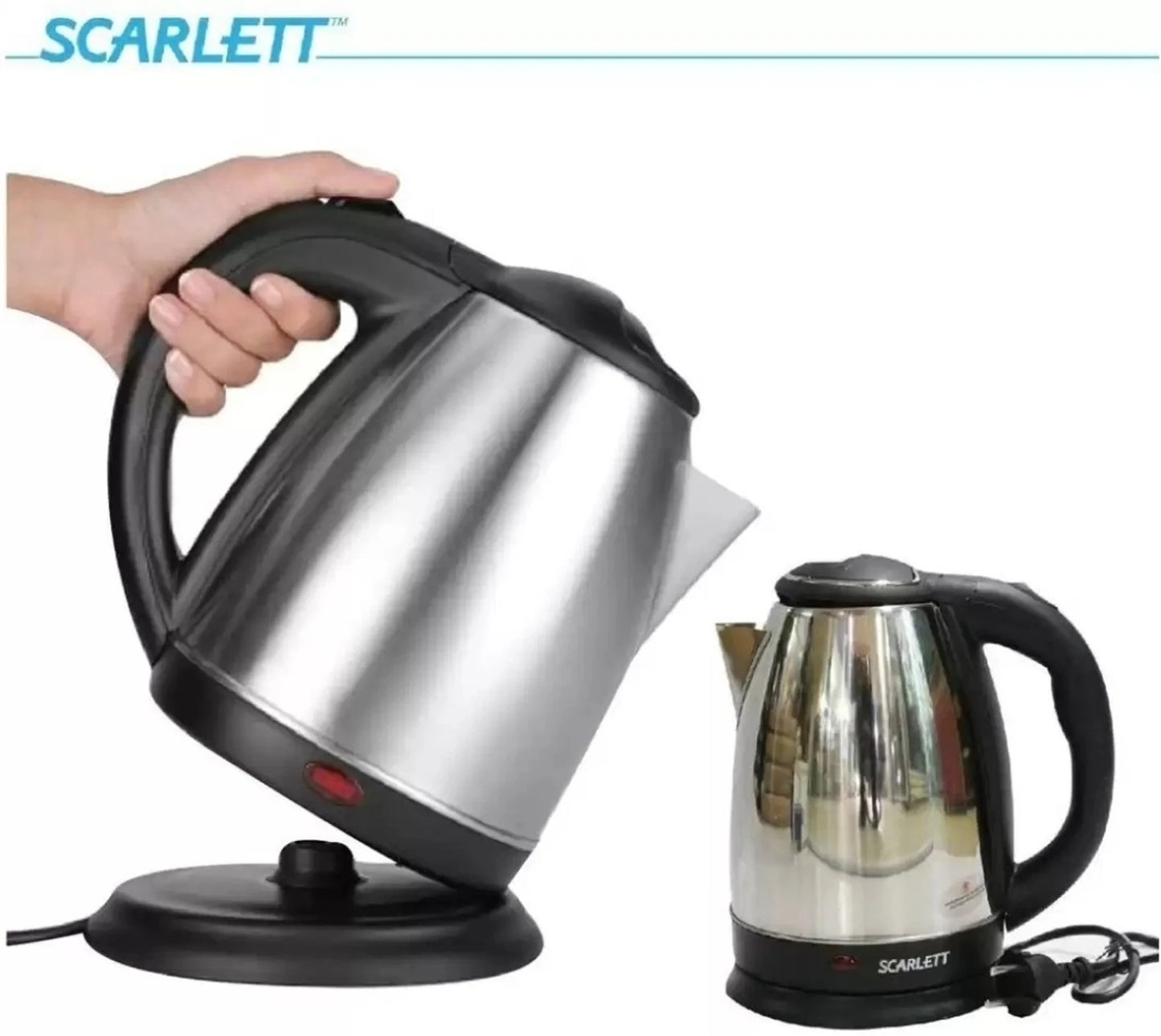 2L Stainless Steel Electric Kettle – Fast Boil Water Heater with Auto Shut-Off (Silver)