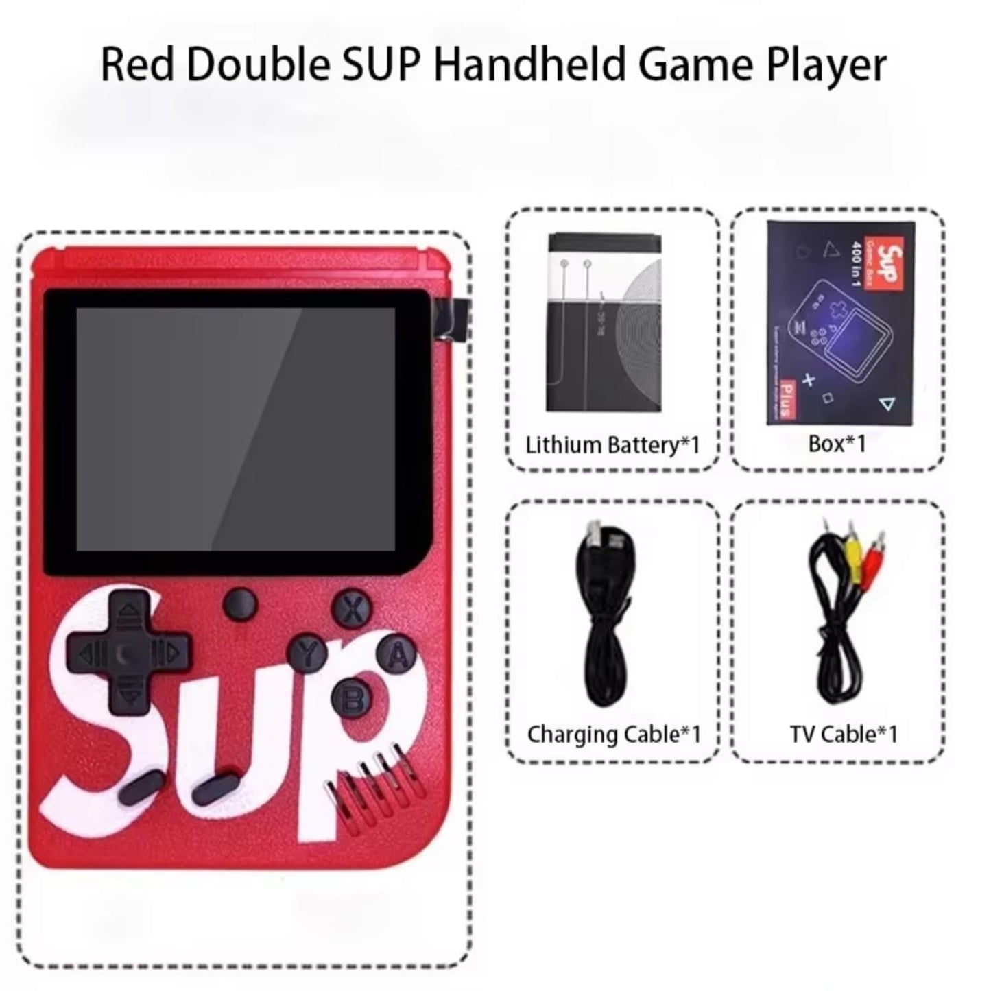 Game Box 400 in 1 Handheld Gaming Console for Kids USB Rechargeable Pocket Video Game Console with TV Output