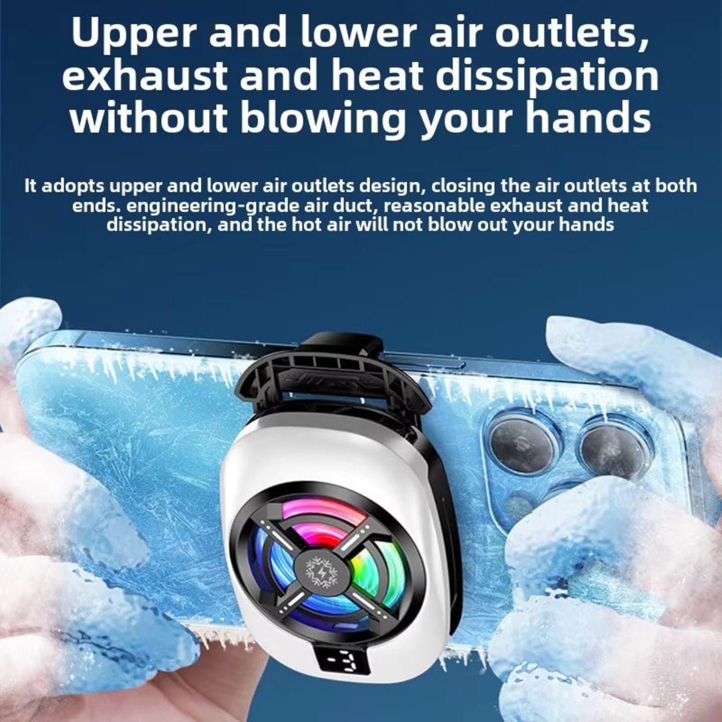 TL16 RGB Mobile Phone Cooler – Ultra-Fast Semiconductor Cooling Fan for Gaming (Silent, USB Powered)