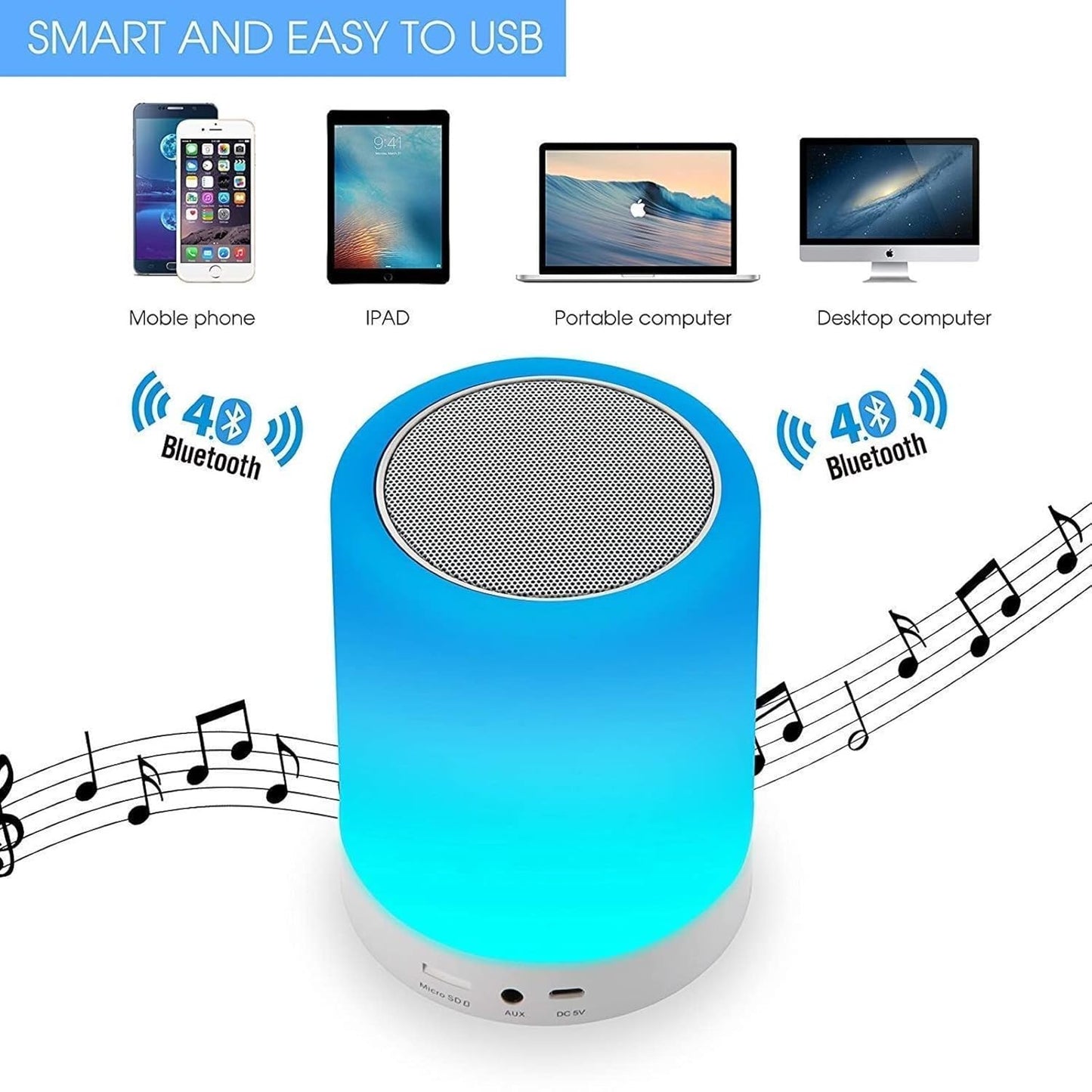 Careflection LED Touch Lamp Bluetooth Speaker