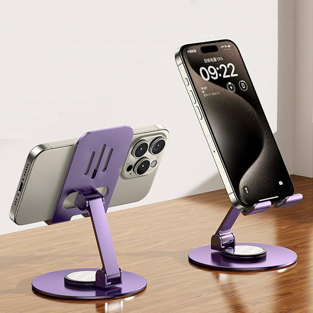 Adjustable Mobile Stand for Desk 360 Degree Rotatable Foldable Phone Holder Anti Slip Extendable Stand for Table Office Home
