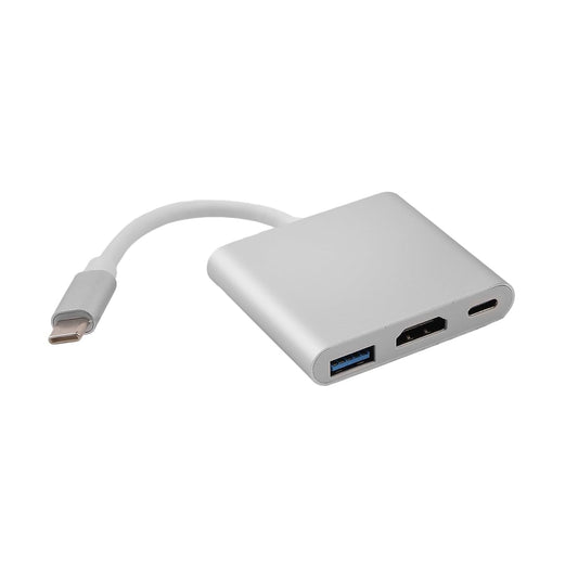USB-C to HDMI Adapter 3-in-1 Multiport Converter | Type-C to 4K HDMI, USB 3.0 Port & USB-C Charging Port for MacBook, Laptops & Tablets