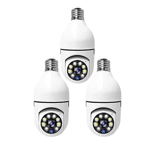 E27 WiFi Bulb CCTV Camera – 1080p HD Wireless Security Camera with Motion Detection & V380 Pro App Support