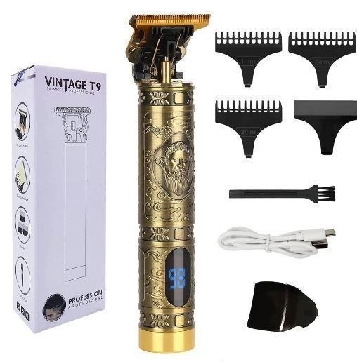 Professional Mens Hair Clippers Zero Gapped Cordless T Blade Hair Trimmer Rechargeable Grooming Kit with LED Display and Guide Combs