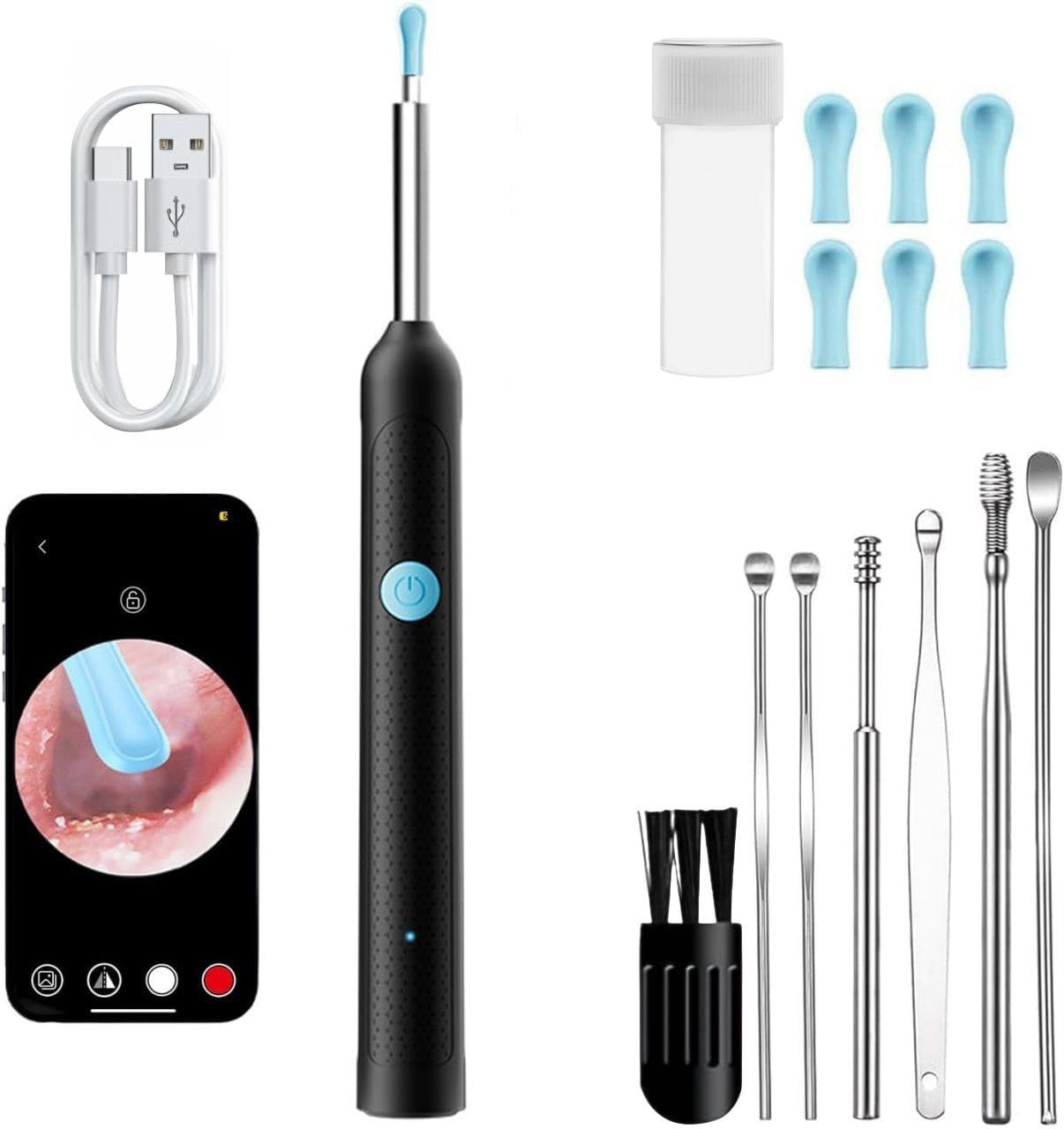 Wireless Visual Earpick HD Camera Smart Ear Cleaner with LED Light and App Connectivity
