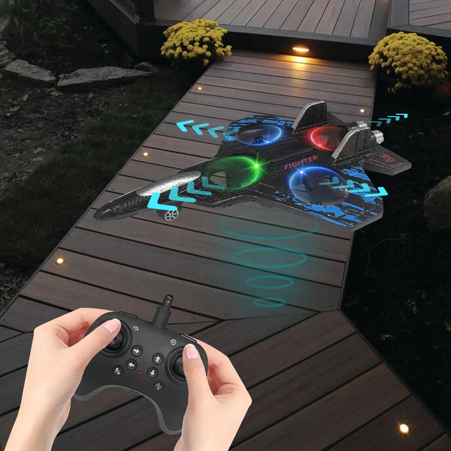 Foam RC Airplane Drone for Kids – 2.4GHz Remote Control Plane with LED Lights for Beginners