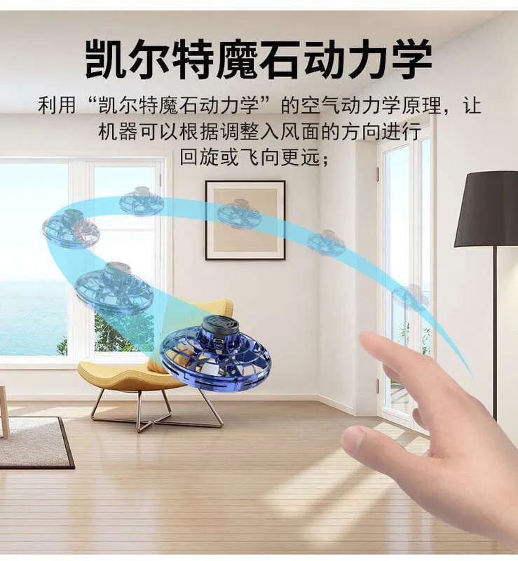 Flying Spinner Toy – 360° Rotating Hand-Controlled Drone with RGB Lights