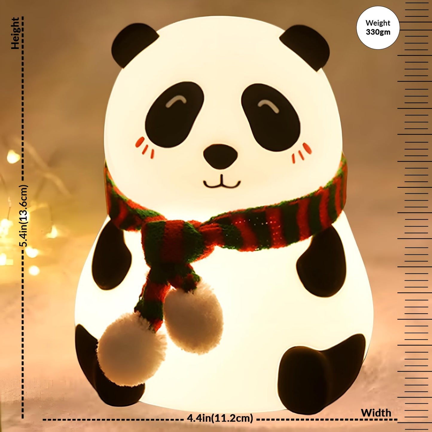 DOCAT Panda Silicone Night Lamp – 8 Color LED Touch Light for Kids Bedroom