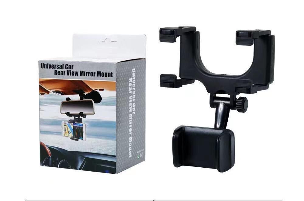 Universal Car Rear View Mirror Mobile Mount Adjustable Phone Holder for GPS Smartphone and Devices
